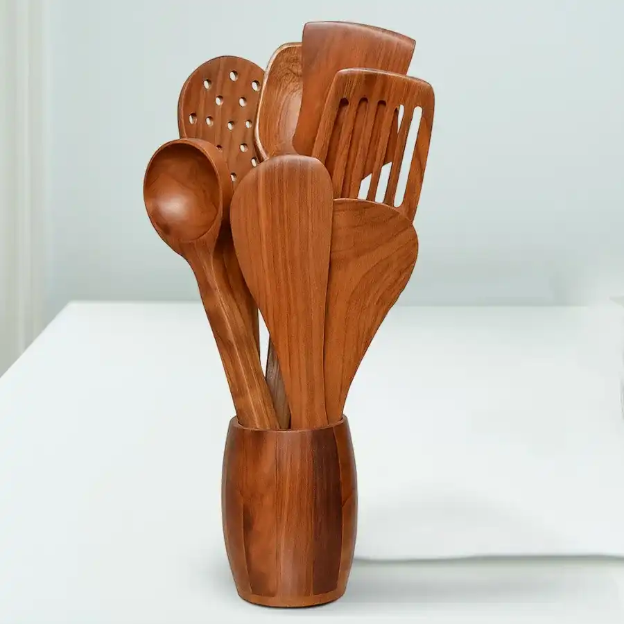 Elegant Serving and Cooking Wooden Spoon Set