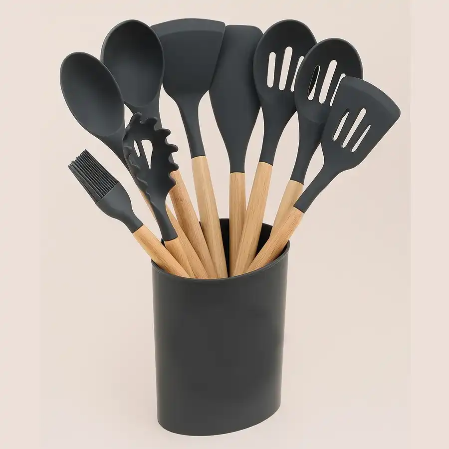 Impressive Premium Silicone Non-Toxic Spatula and Spoon Set