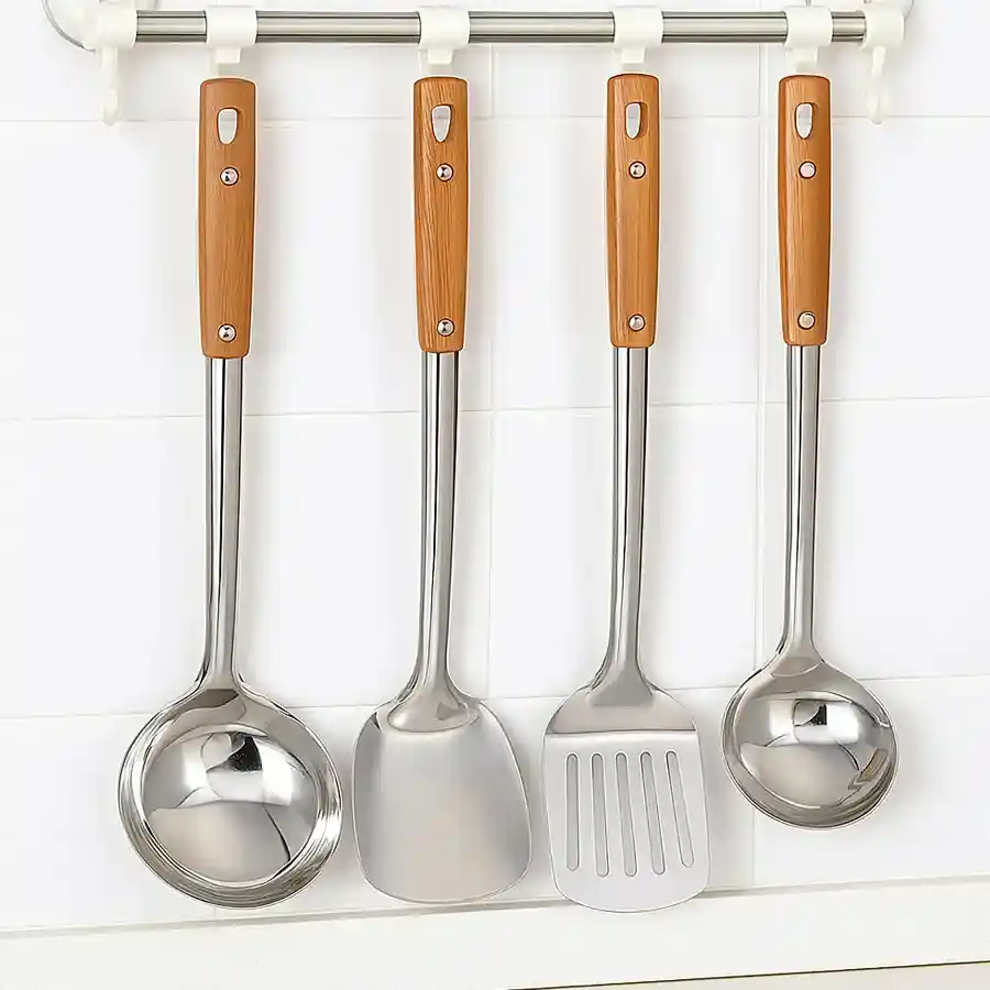 Outstanding Set of Spatula N Ladle with Bamboo Handle