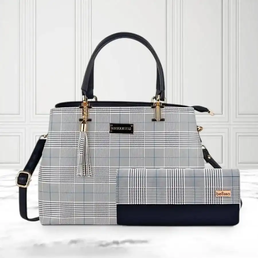 Stylish Set of Blue PU Leather Ladies Handbag for Mom