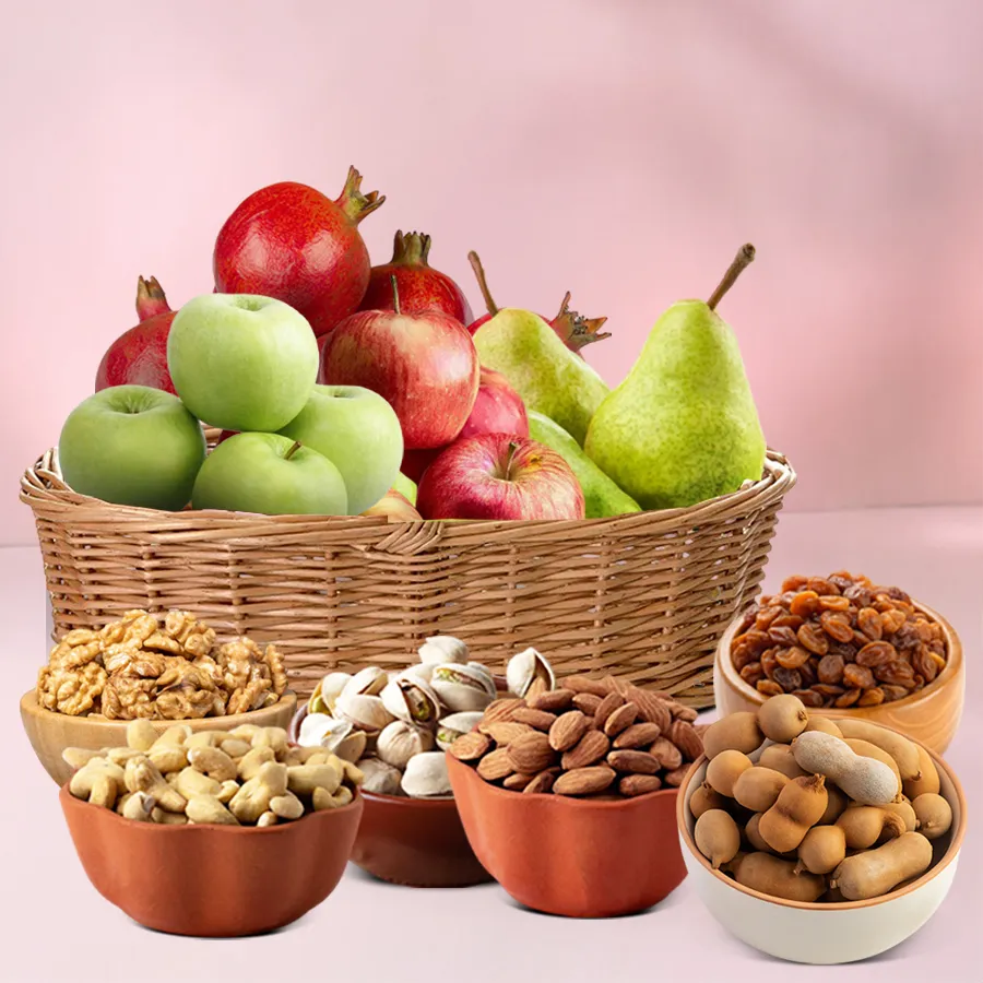 Tasty Fruit N Nut Gift Basket