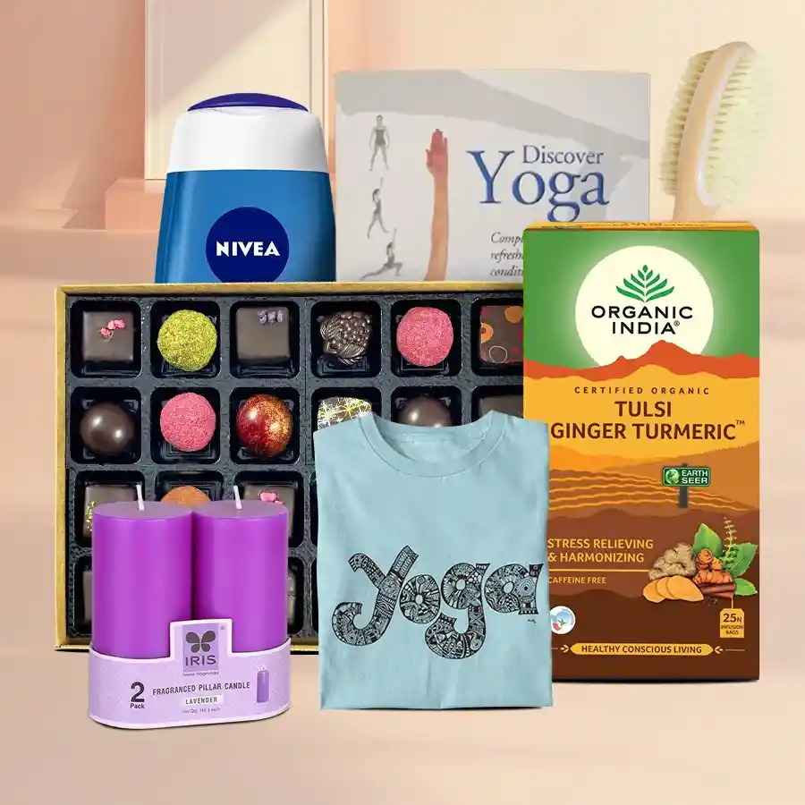 Dazzling Gift Basket of Yoga Tea and Essentials