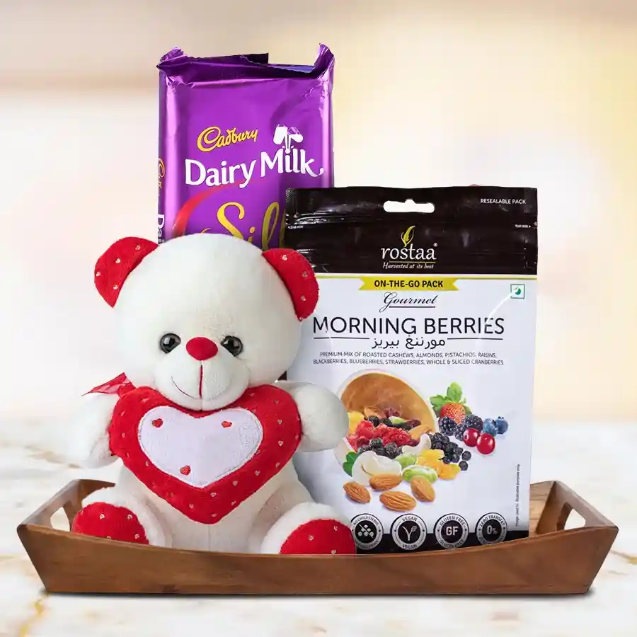 Exquisite Chocolate Berries N Teddy Combo for Birthday