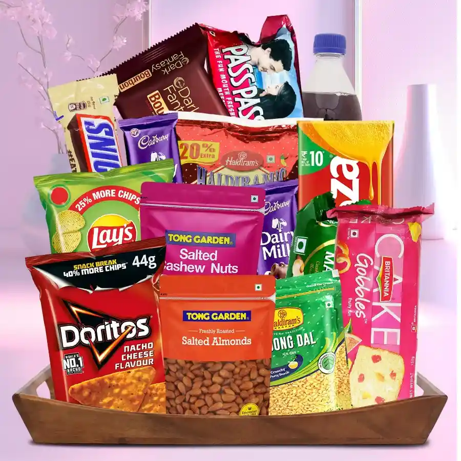 Exclusive Overflowing Tray of Chocolates n Snacks