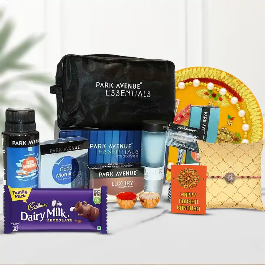 Gaudy Stone Rakhi Park Avenue Mens Grooming Kit Cadbury Chocolate N Thali