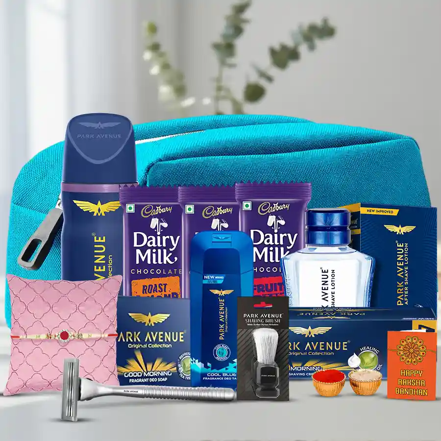 Classic Park Avenue Mens Grooming Set with Rakhi N Chocolate Assortment