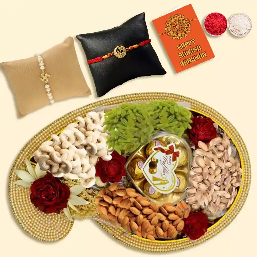 Twin Rakhi N Dry Fruits Hamper