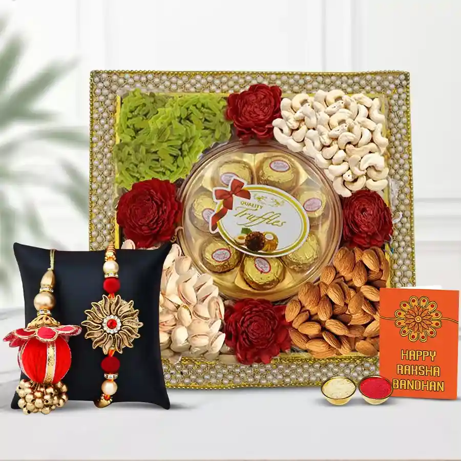 Absolute Bliss Dry Fruits for Couple Rakhi