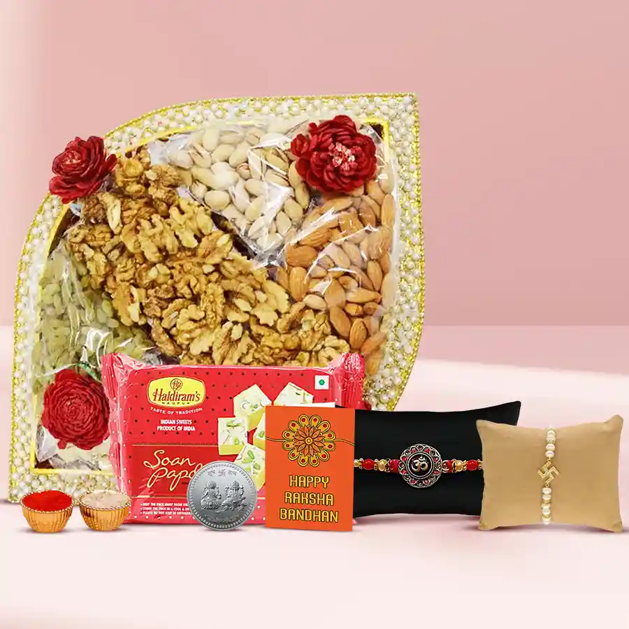 Festive Pair Rakhi n Dry Fruits