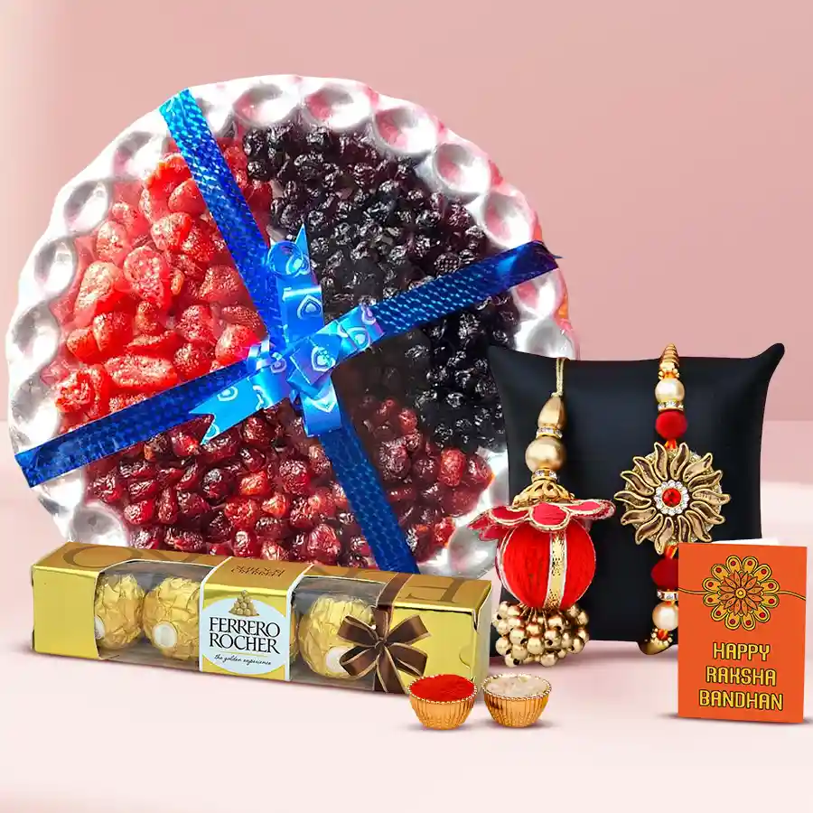 Couple Rakhi n Celebration Dry Fruits