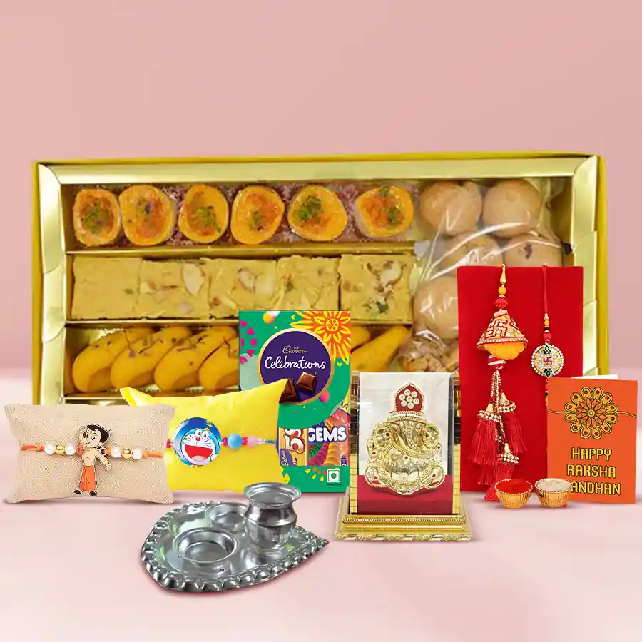 Family Rakhi N Delectable Sweets