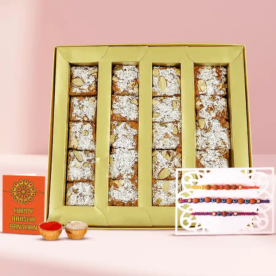 Rudrakhsha Rakhi n Sweets- Awesome Twosome