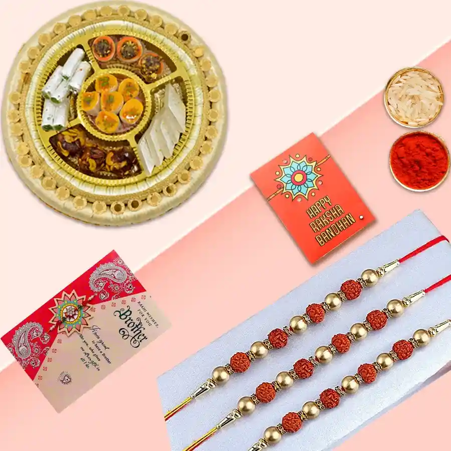 Rudrakhsha Rakhi n Sweets Twist