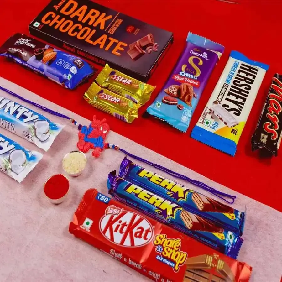 Amazing Spiderman Rakhi N Chocolate Gift Set