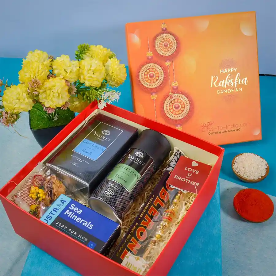 Amazing Rakhi N Grooming Kits Hamper Set