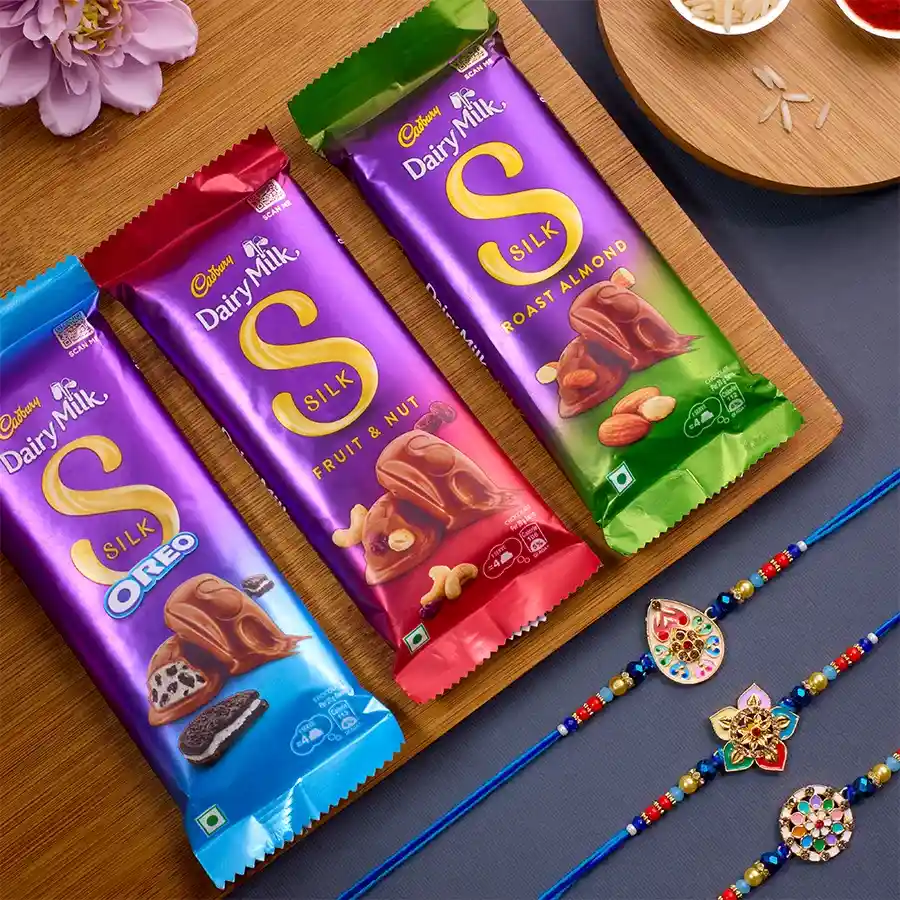 Graceful Kundan Rakhi N Cadbury Combo