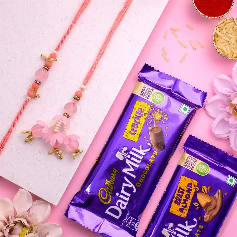 Stunning Bhaiya Bhabhi Rakhi N Cadbury Combo