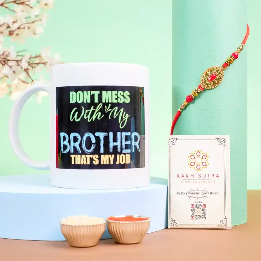 Joyful Rakhi N Fun Quote Mug Combo