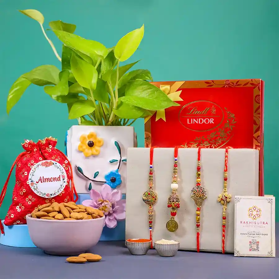 Cherished Rakhi Treats N Plant Gift Set