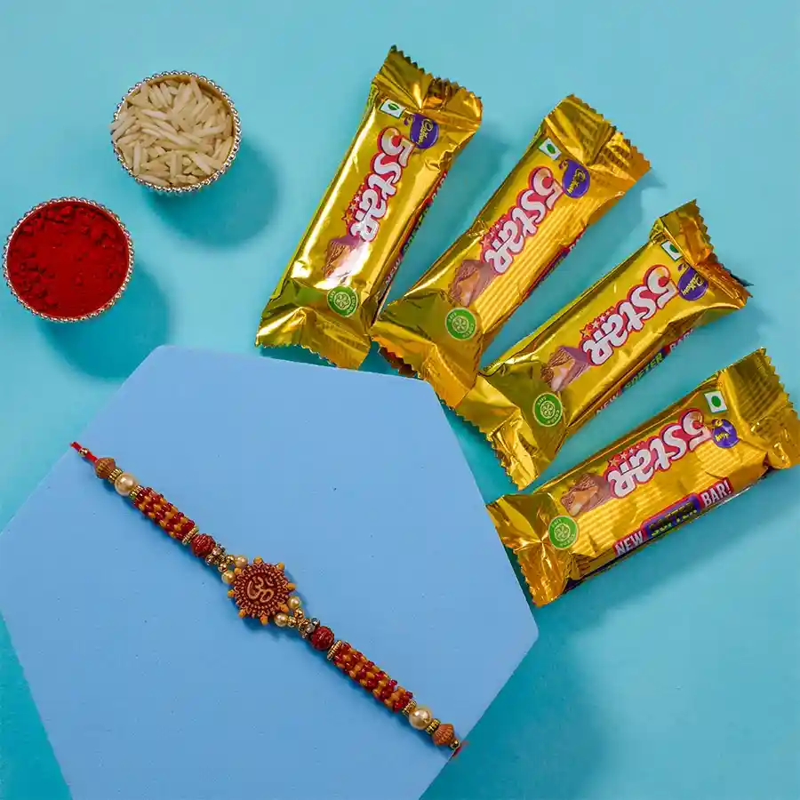 Sophisticated Rakhi Gift Set with Chocolates