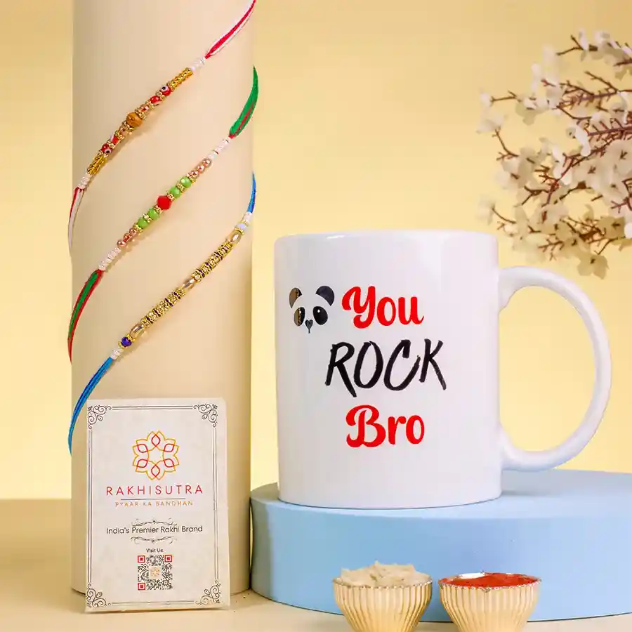 Designer Rakhi Trio with Mug