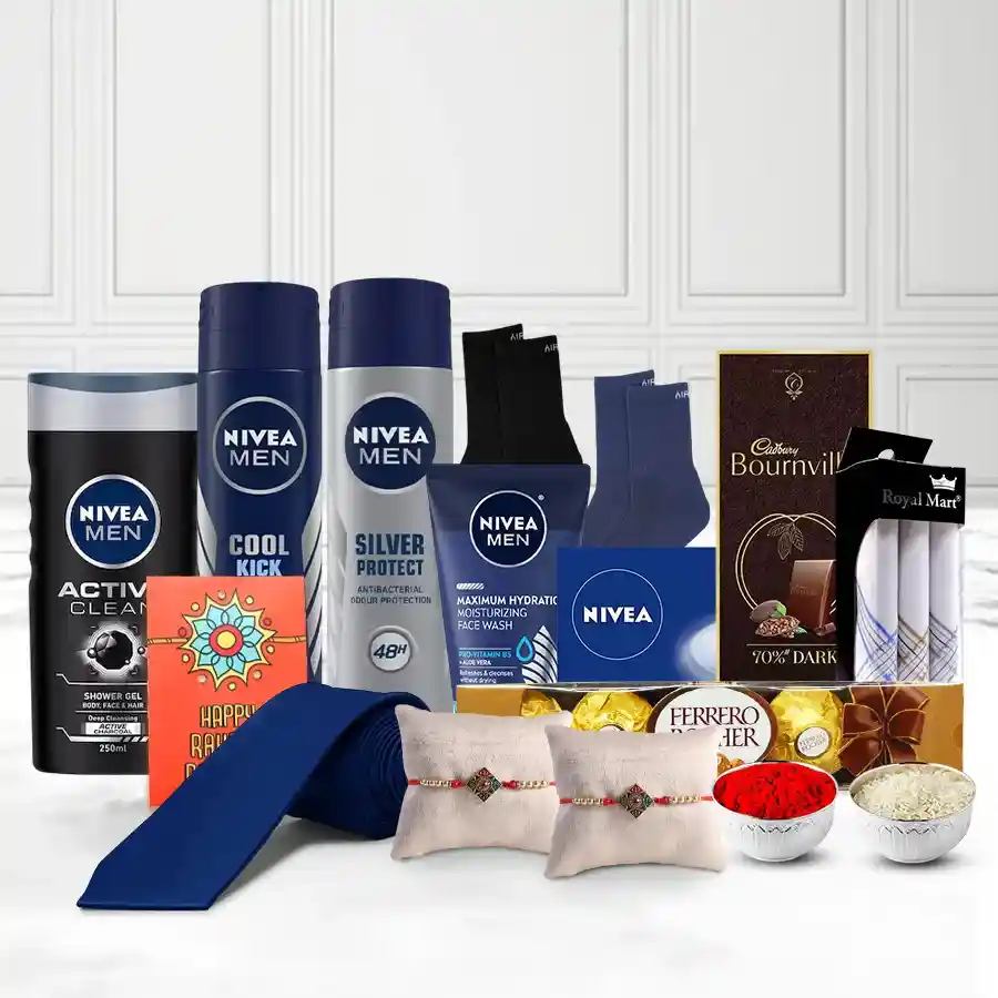 Fabulous Refreshing Set for Men with Zardosi Rakhi