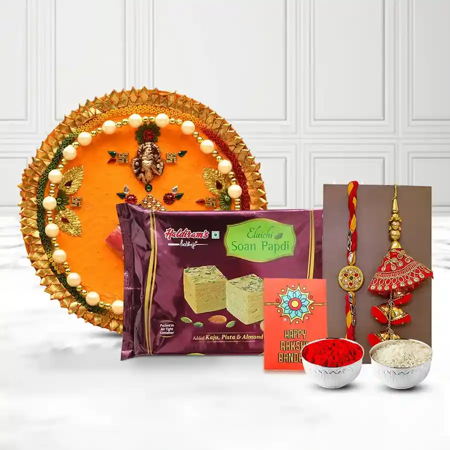 Bhaiya Bhabhi Rakhi with Haldirams Soan Papdi N Thali