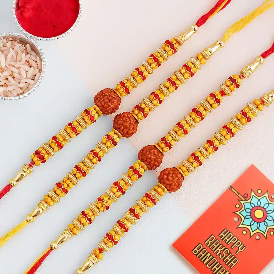 Fascinating Rudraksha Rakhi with Special Love