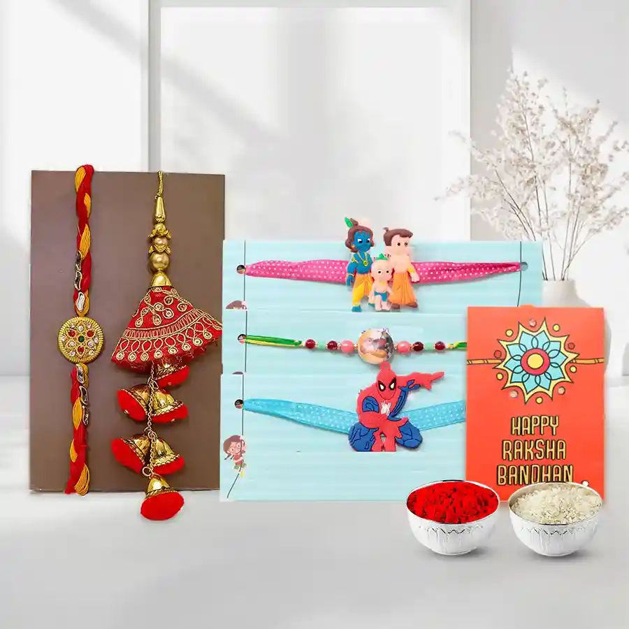 Bhaiya Bhabhi and Three Kids Rakhi