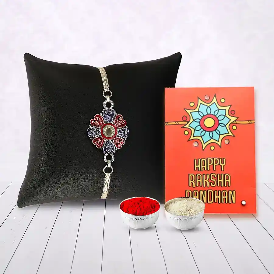 An Elegant Silver Rakhi