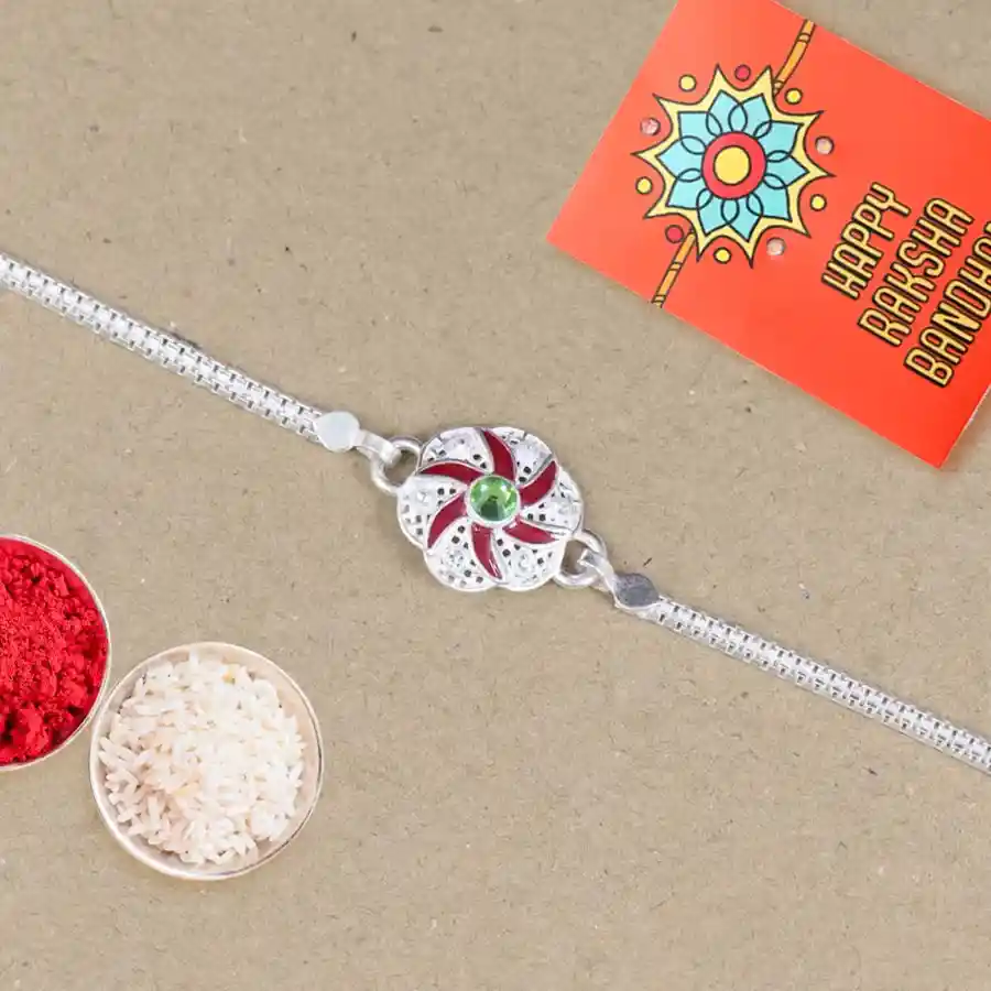 Fancy Silver Rakhi