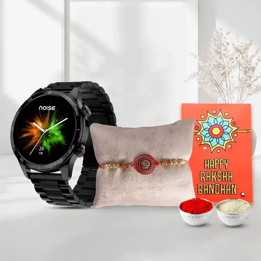 Festive Rakhi N Noise Mettalix Smartwatch Pair