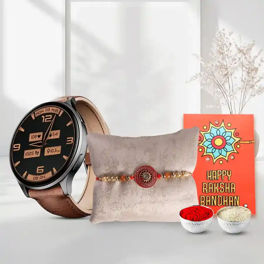 Ultimate Raksha Bandhan Gift Rakhi N boAt Smartwatch Combo