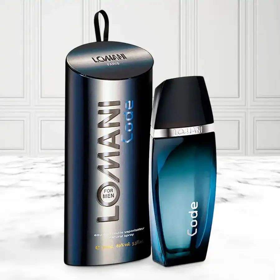 Lomani Code Perfume for Men in a 100 ML bottle, designed to enhance happiness and convey special wishes.