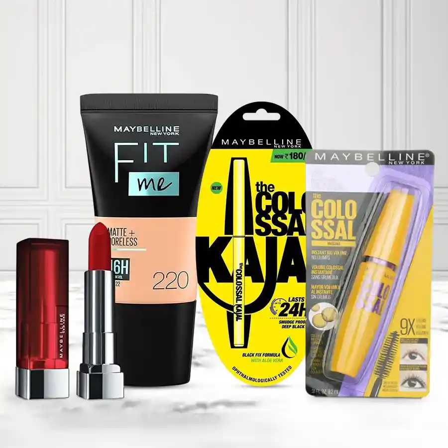 Maybelline New York Day Night Makeup Kit with essential beauty products for day and night looks. Perfect gift for anniversaries or special occasions.