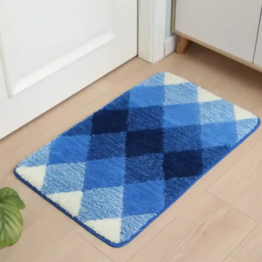 Cozy Microfiber Bath Mats in brown, available in rectangular and round shapes, designed for comfort and safety in your bathroom.