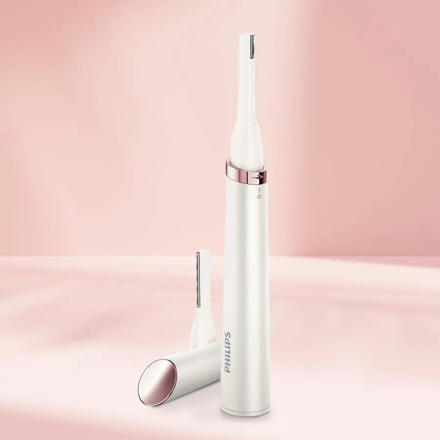 Philips Effortless Elegance Trimmer for women, designed for easy handling like a pen, perfect for grooming.