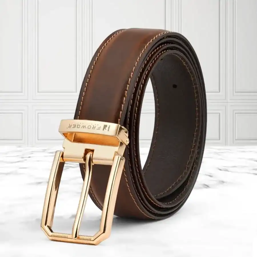 Classy Russet Tan Autolock Belt for Men, crafted from premium leather with an adjustable waistband and autolock feature for easy fit.