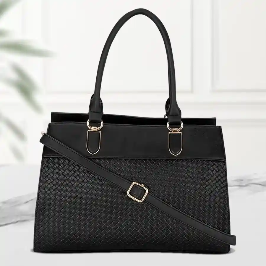 Fostelo Faux Leather Satchel Bag for Women in Brown, featuring 5 pockets and 3 compartments for stylish organization.