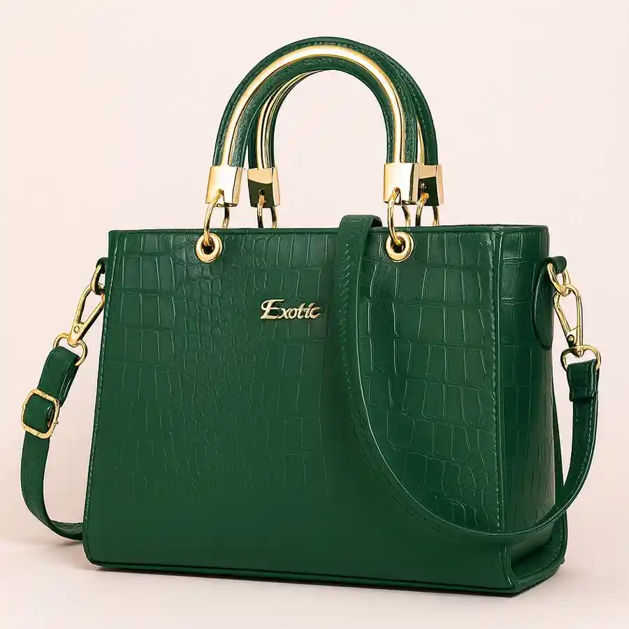 EXOTIC Dualtone Women Sling Bag in vibrant green with a drawstring closure and side zipper pockets. Stylish and functional accessory.