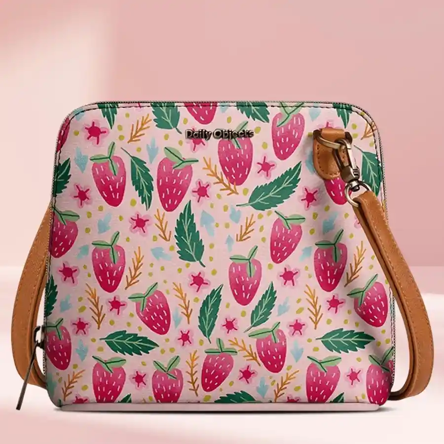 DailyObjects Handcrafted Multicolor Sling Bag for Women with adjustable straps and multiple compartments.