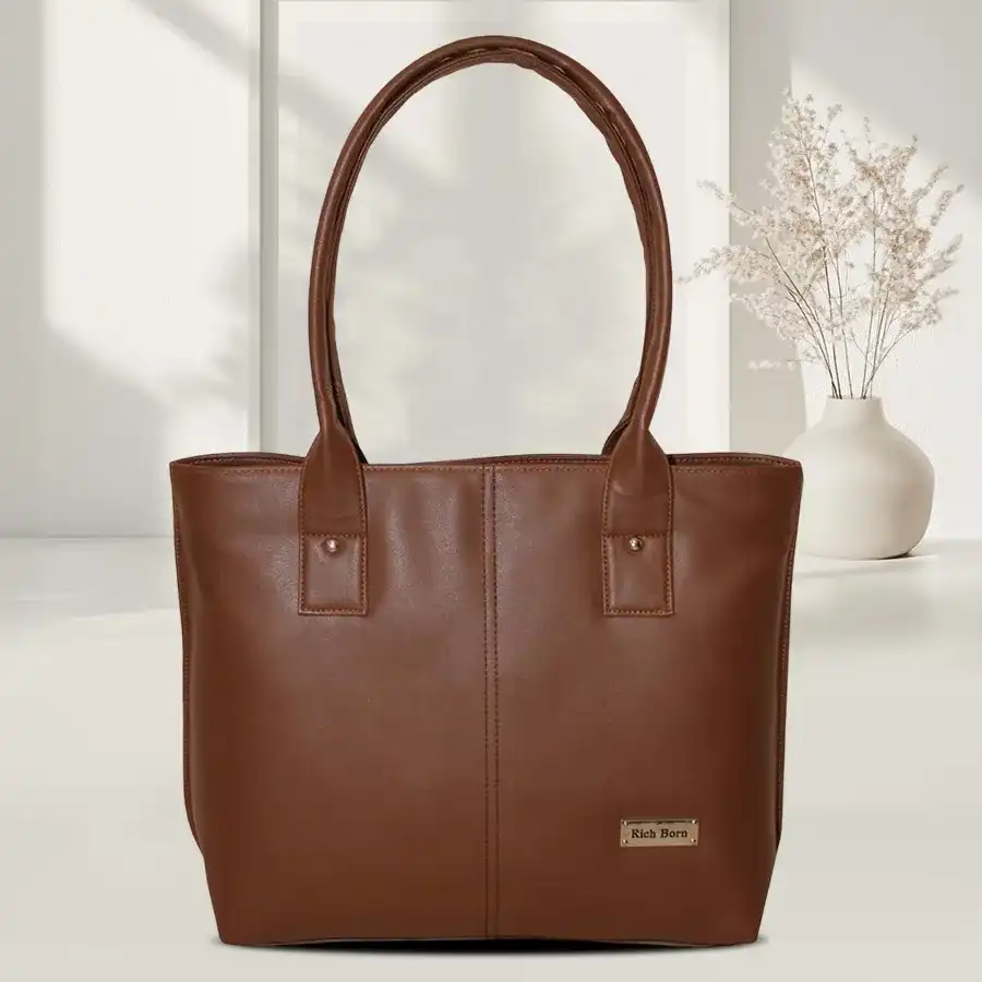 Chic Chocolate Brown Women’s Bag by Richborn, crafted from PU leather.