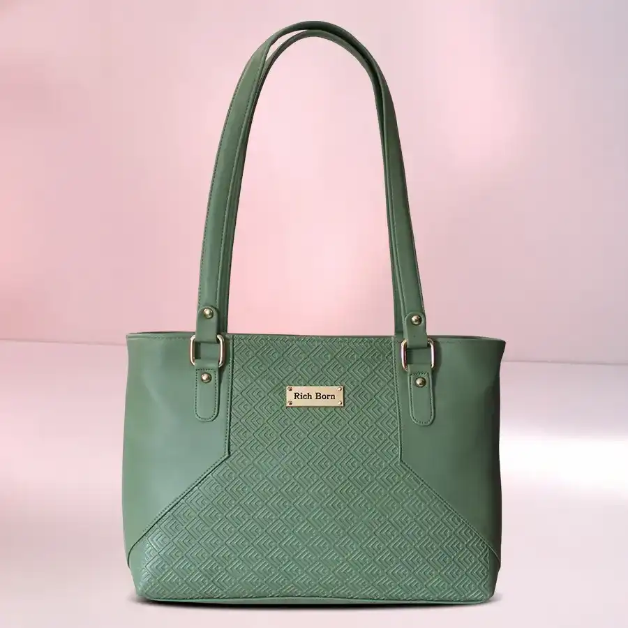 Splendid Quilted Stitches Green Ladies Shoulder Bag by Richborn.