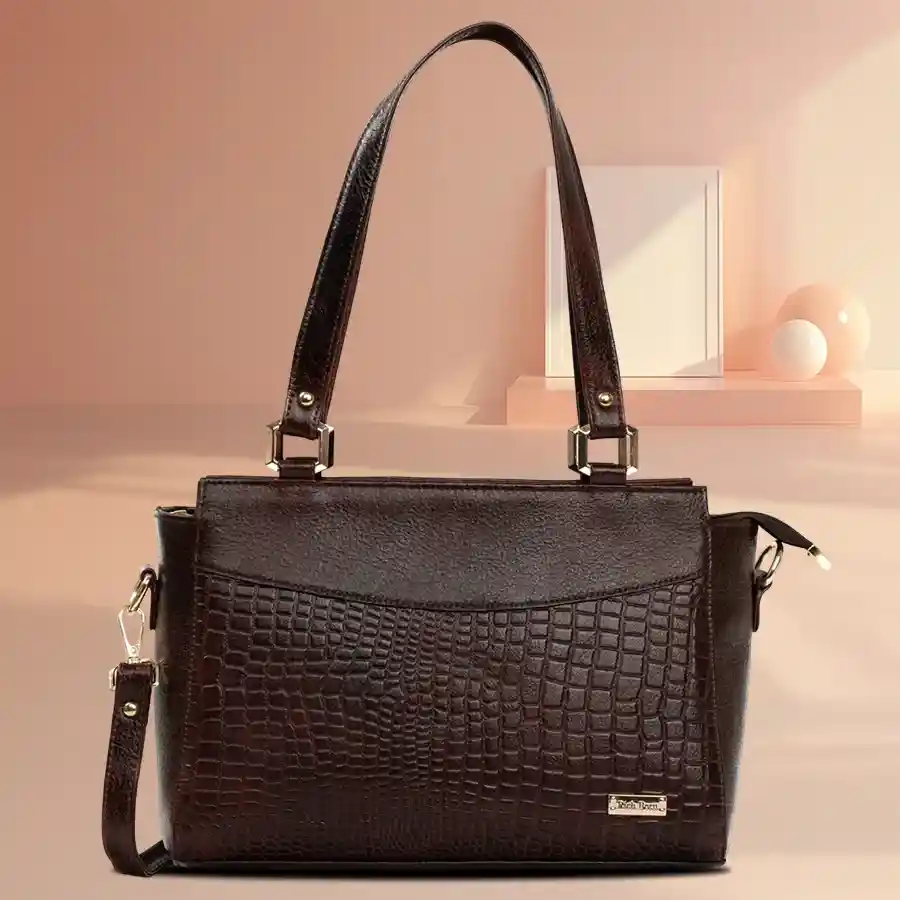 Timeless Chocolate Brown Quilted Bag for Women by Richborn, featuring luxurious PU leather and two spacious chambers.