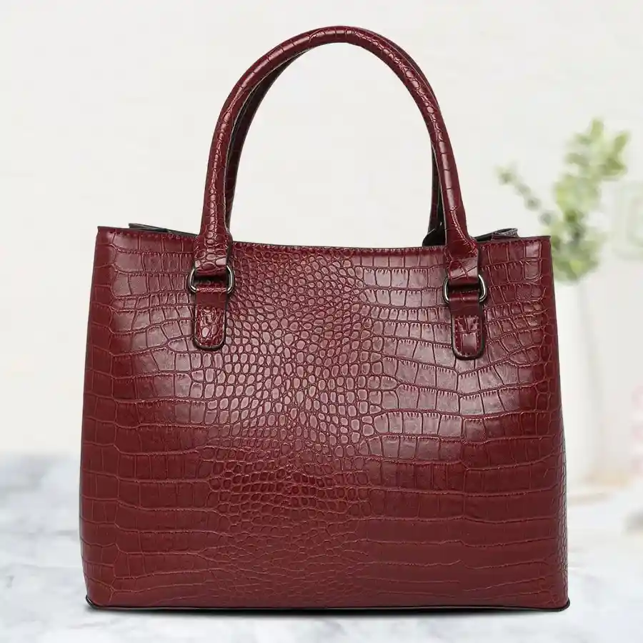 Intricate Maroon Womens Office Bag