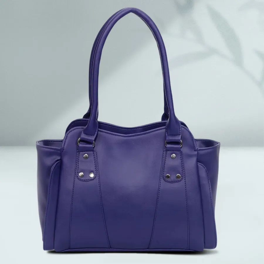 Stylish blue embossed pattern vanity bag for ladies, featuring two compartments and made from faux leather. Perfect for daily use or gifting.